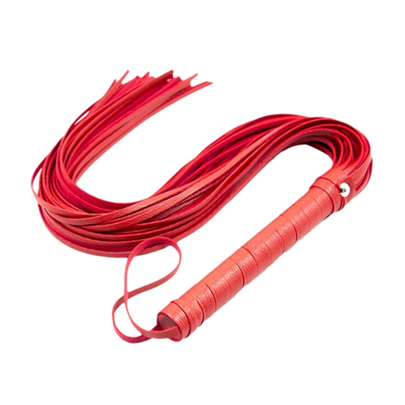 Black leather riding crop with rubber handle - azponysolutions