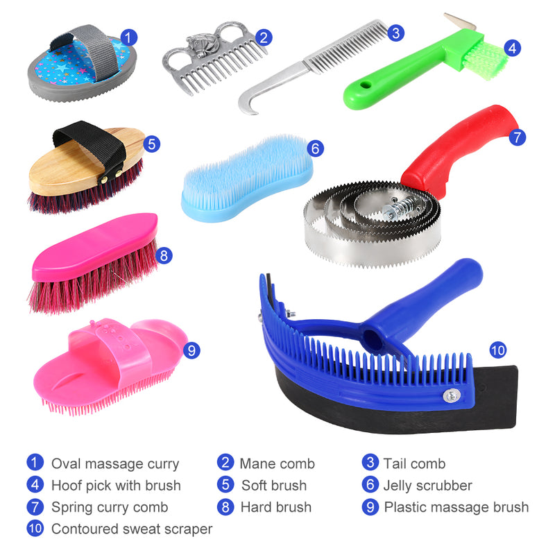 10pcs Horse Cleaning Set - azponysolutions
