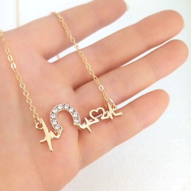 Crystal Horseshoe Pendant Necklace - azponysolutions