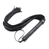 Black leather riding crop with rubber handle - azponysolutions